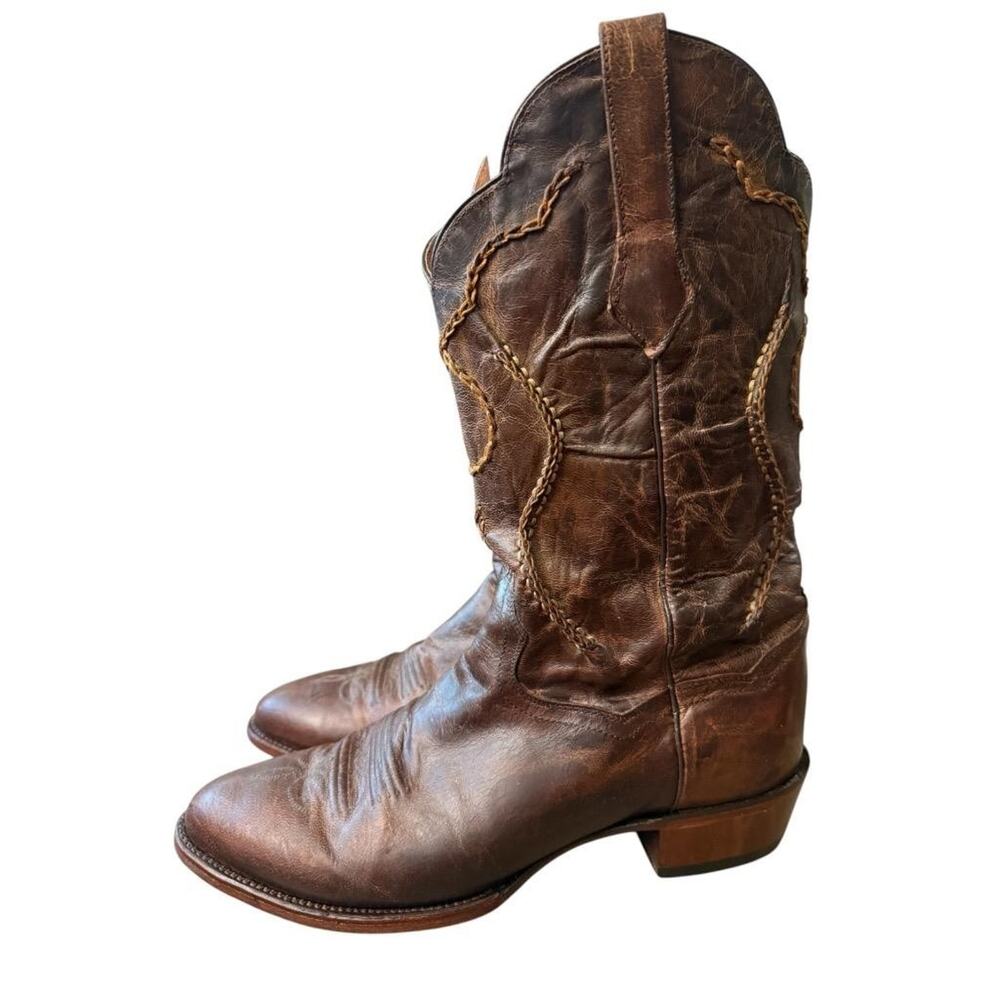 Dan Post Albany Western Cowboy Boot Brown Leather Men size 10 EW wide - Picture 2 of 7